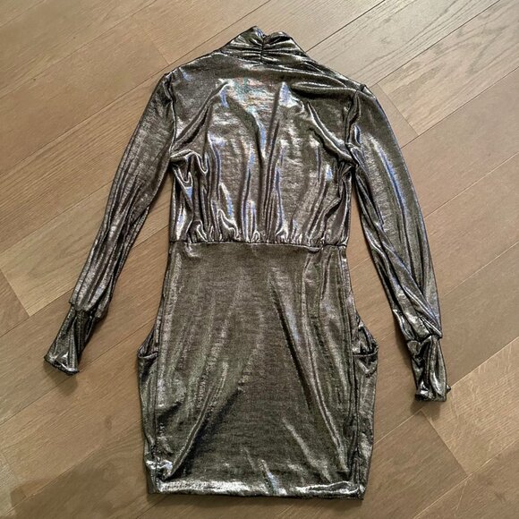 Ba&sh Miss Metallic Holiday Party Dress Festive Clubbing Going Out - Picture 7 of 8